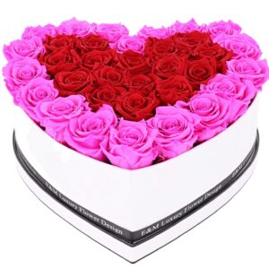 Longlife Heart Shape Flower Box White 2 Colors Roses Flowerbox longlife rozen