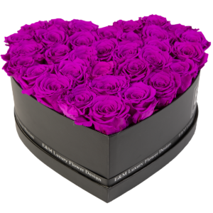 Longlife Heart Shape Flower Box Black Flowerbox longlife rozen